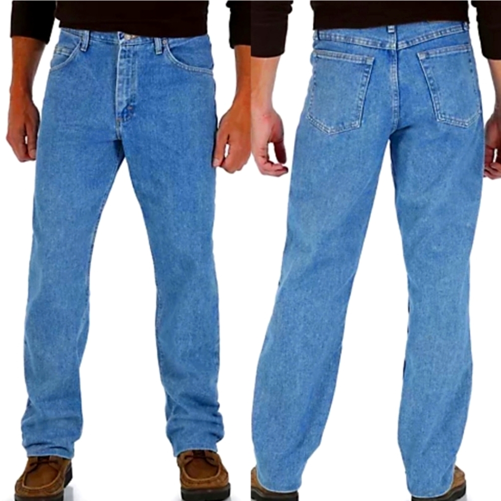 Wrangler Five Star Relaxed Fit Blue Denim Cotton Jeans